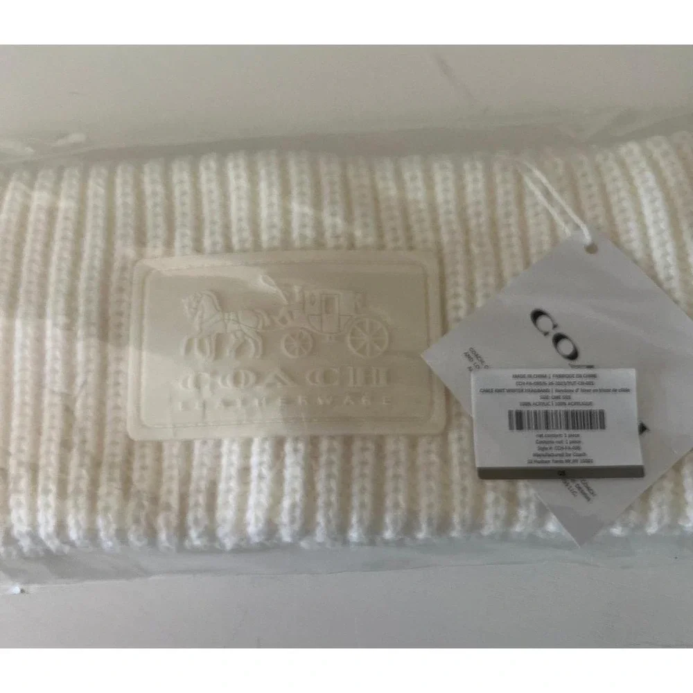 Coach Cable Knit Headband NWT